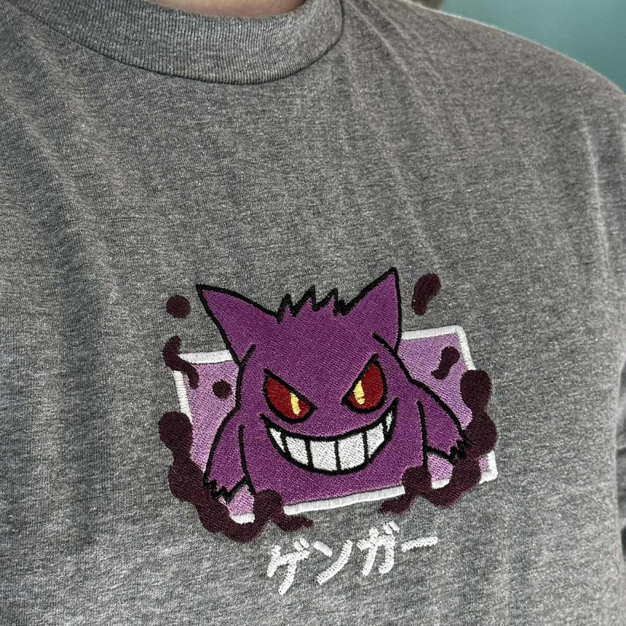 T-shirt brod&eacute; motif Gengar